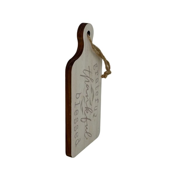 Mini Decorative Wood Sign Cutting Board Rustic Decor Blessed Inspirational White - Picture 3 of 7
